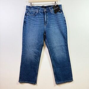 BANANA REPUBLIC Medium Blue High Rise Straight Ankle Jeans 32S